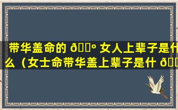 带华盖命的 🌺 女人上辈子是什么（女士命带华盖上辈子是什 🐴 么投胎）